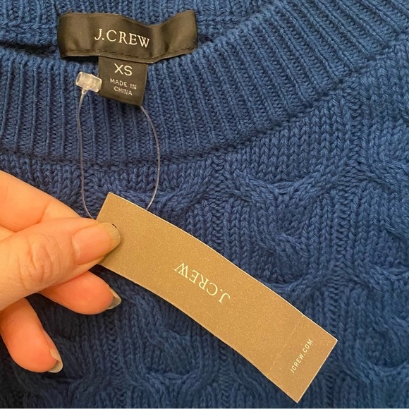 NWT~J. CREW Women Blue Cable Knit Sweater Size XS - Picture 6 of 9